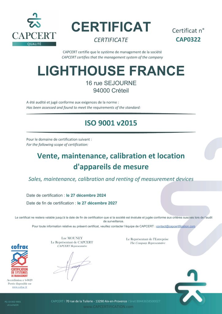 France ISO cert