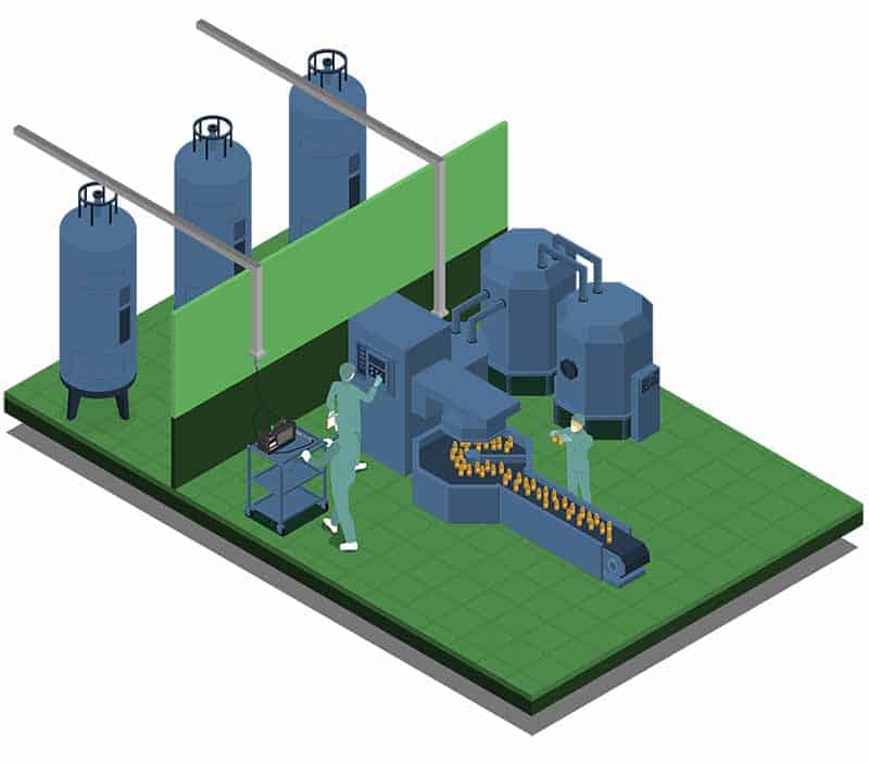 An illustration of pharmaceutical manufacturing