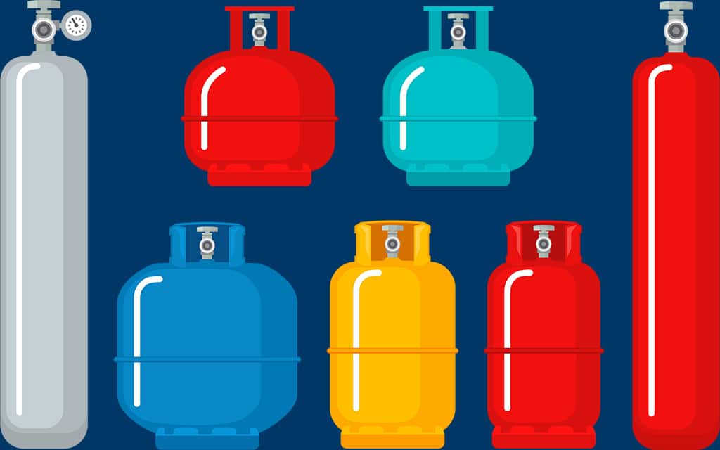 Illustration showing compressed gas tanks