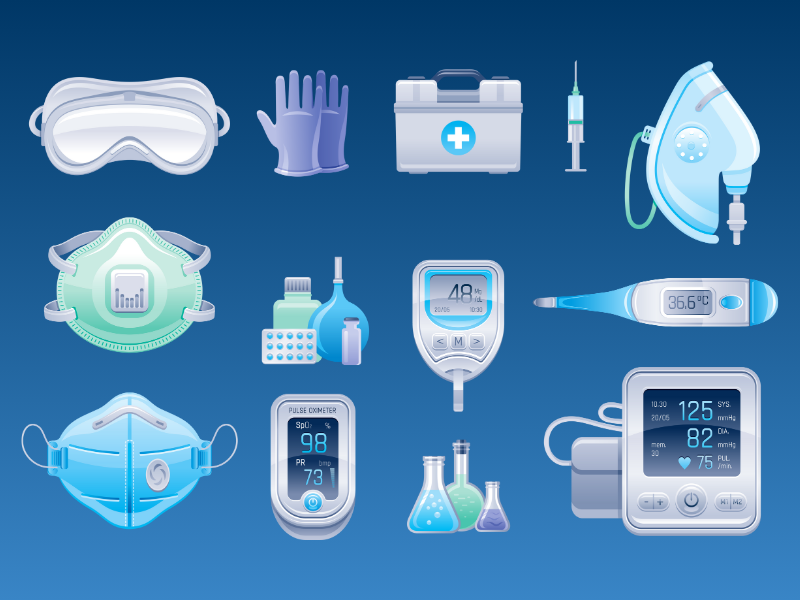 Illustration of various medical devices